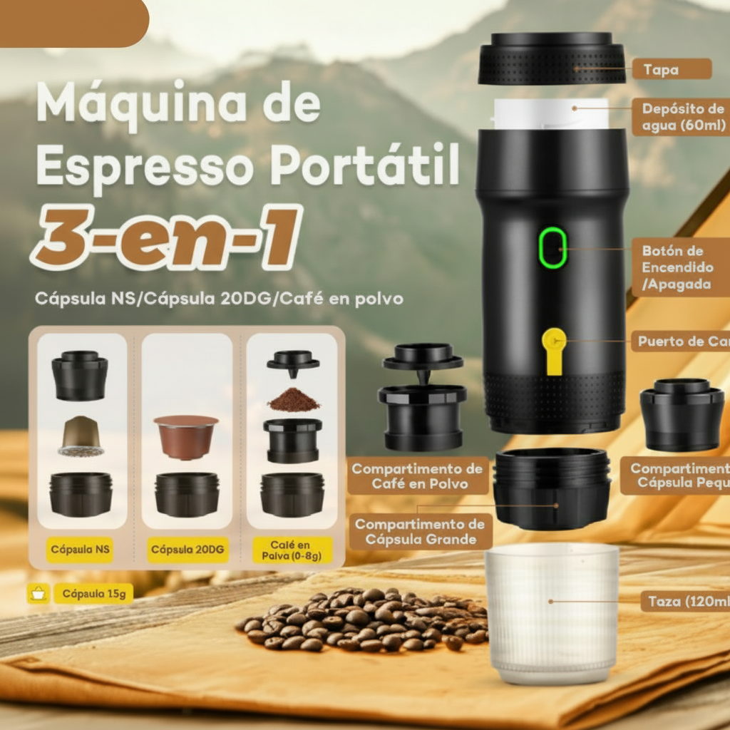 Cafetera Portátil 3 en 1