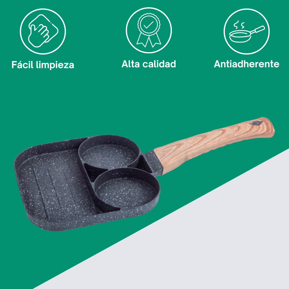 Sartén de 3 compartimentos